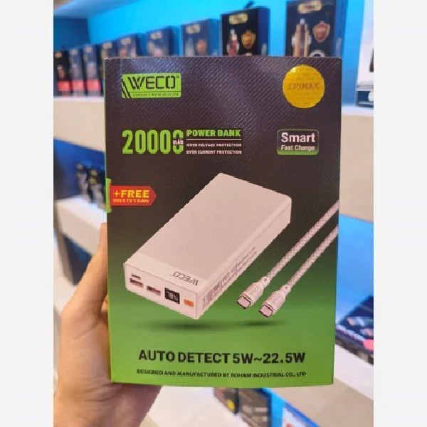 پاوربانک 22.5 وات اپی مکس مدل WECO 102 - نمای پشت