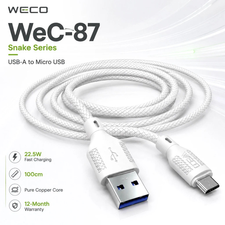 کابل شارژ ویکو WECO WeC-87 آکوا شیلد میکرو USB
