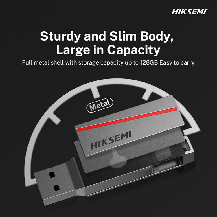 فلش مموری هایکسمی مدل E307C ظرفیت 64 گیگابایت USB 3.2 دوال اسلیم